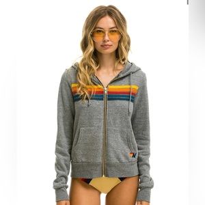Aviator Nation 5-Stripe Gray Hoodie